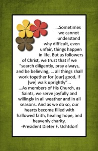 September 2013 Home Teaching Handout-Saints for All Seasons